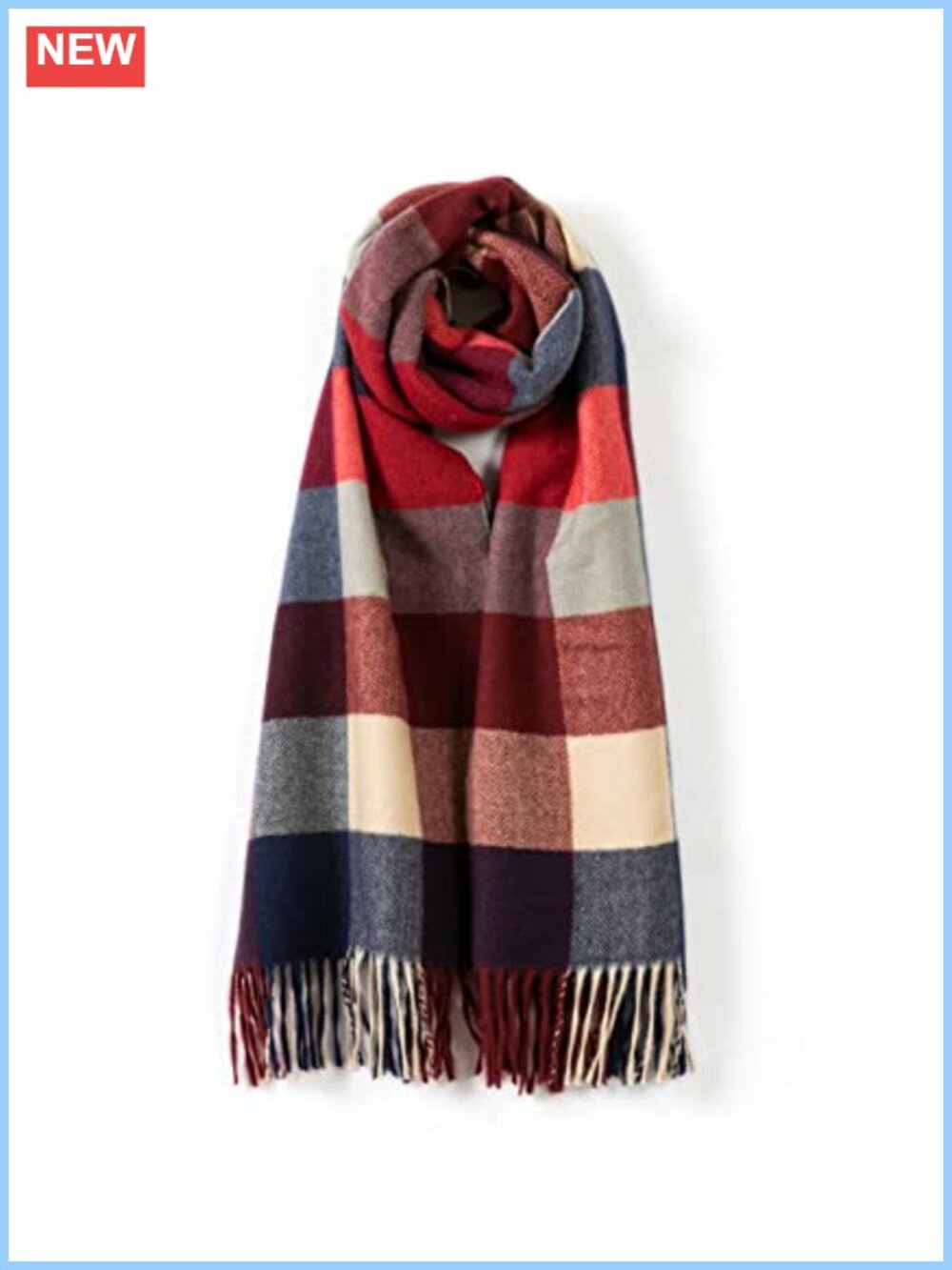Women Cashmere Feel Wool Scarf - Large Soft Shawl Wrap with Gift Box